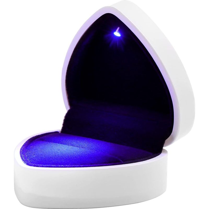 Herzförmige Ringbox Aus Rotem Samt Mit Led-beleuchtung, Perfekt Für Hochzeiten, Verlobungen Und Jubiläen Romantische Dekoration Weiße Geschenkbox