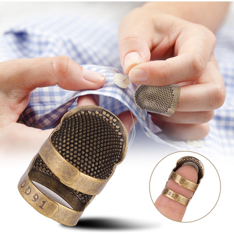 Vintage Tragbarer Messingfingerhut Zum Nähen, Quilten Und Basteln, Fingerschutz (m)