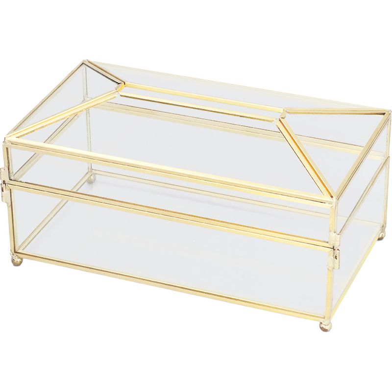 Elegante Und Transparente Dekorative Glasbox Zur Aufbewahrung Von Servietten, Ideal Für Zuhause Oder Hochzeiten.