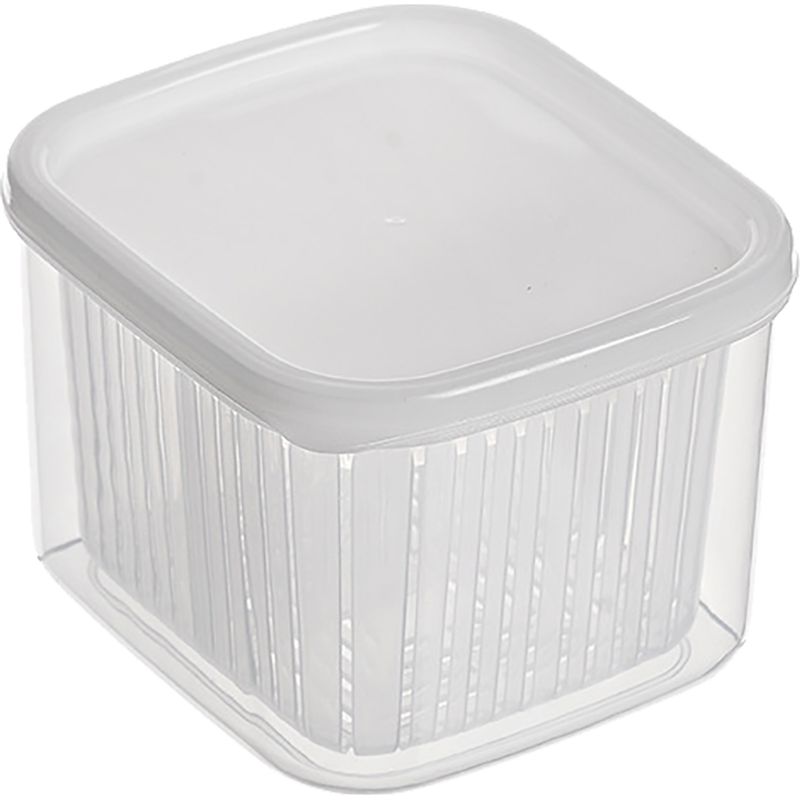 Transparente Aufbewahrungsbox Mit Zwei Fächern Für Obst Und Gemüse, Ideal Für Die Küche. Perfekt Für Zwiebeln, Ingwer Und Knoblauch. Auch Für Den Kühlschrank Geeignet.
