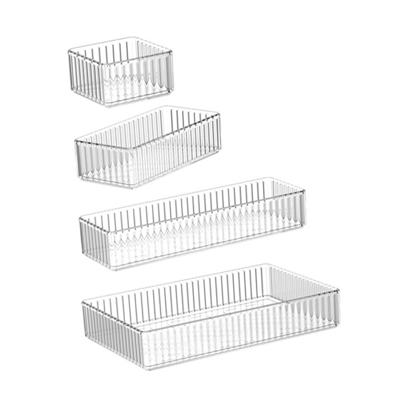 Set Aus 4 Transparenten Make-up-organizern, Leicht Und Luxuriös, Mit Mehreren Fächern Und Großem Fassungsvermögen, Fürs Büro.