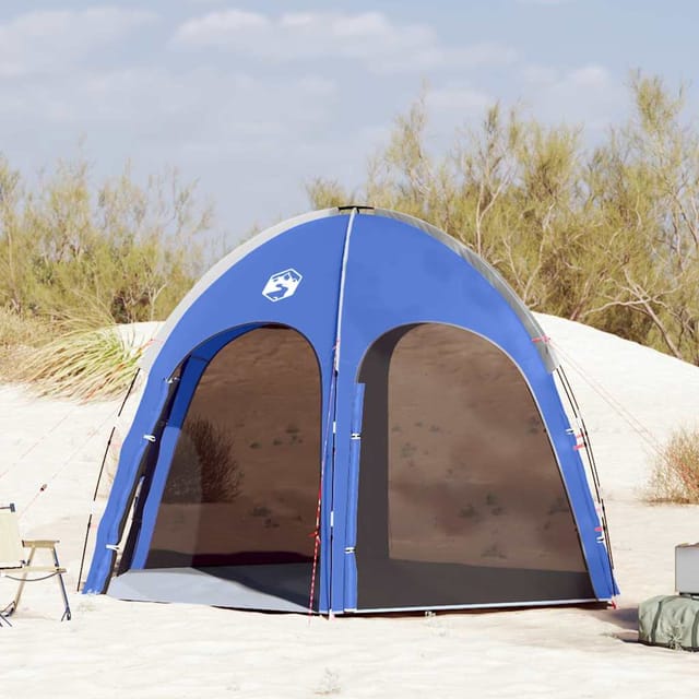 vidaXL Poolzelt mit Dach Azurblau 366 x 305 x 231 cm Polyester 4100652