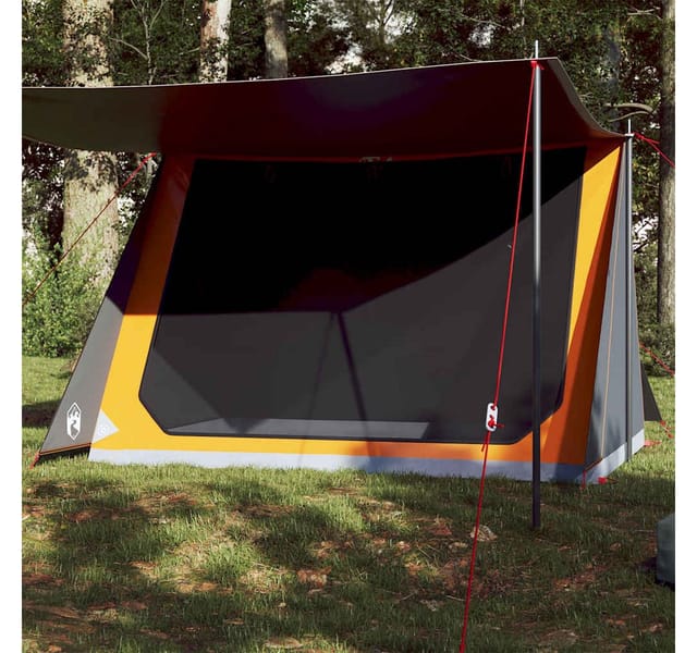 vidaXL Campingzelt 2 Personen Grau und Orange Wasserfest 94531