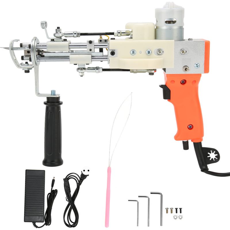 Orange 2-in-1 Hochgeschwindigkeits-teppichtufting-gerät Mit Mehreren Sicherheitsvorrichtungen, Diy-teppichwebmaschine, 100–240 V, Eu-stecker