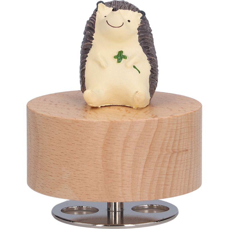 Runde Diy-spieluhr Aus Holz – Tier-spieluhr Zur Möbeldekoration, Partygeschenk (igel)