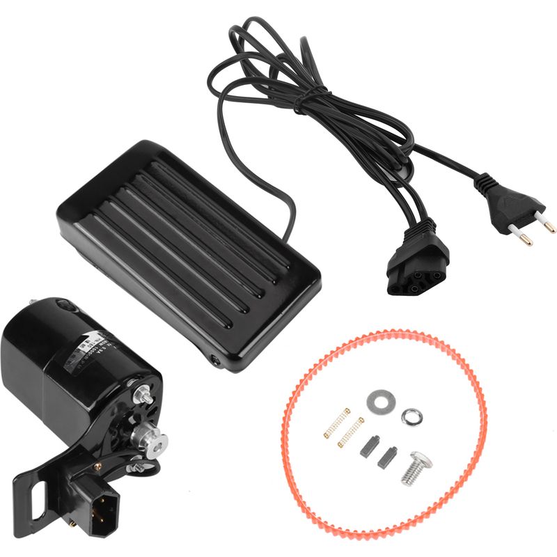 Fußpedal Für Antike Nähmaschine Mit Haushaltsmotor, Linkslauf, Kohlebürstensatz Und Riemen, 220-v-eu-stecker