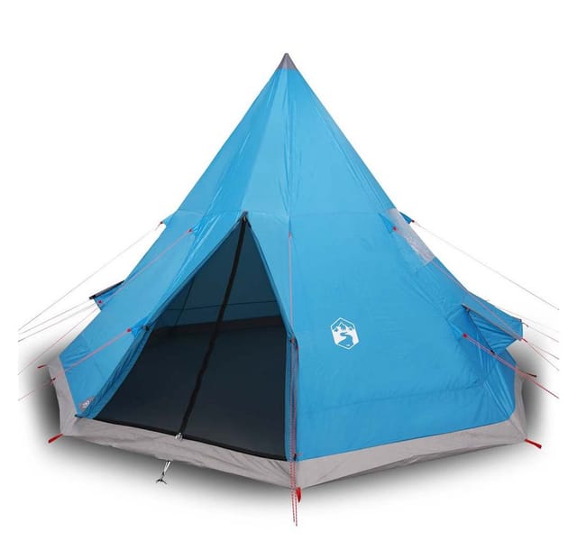 vidaXL Tipi-Campingzelt 4 Personen Blau Wasserdicht 94381