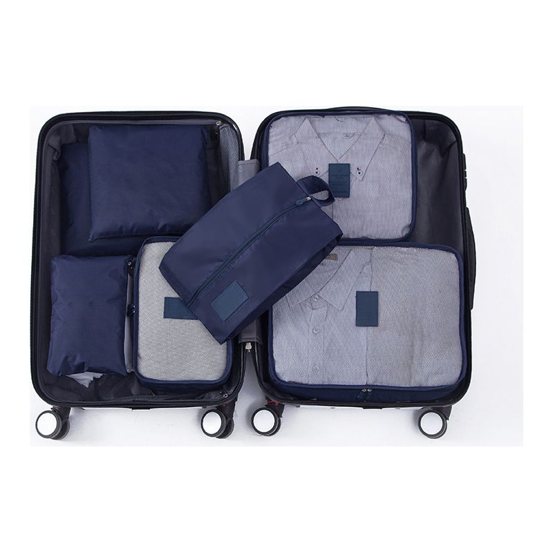 Wasserdichte, Schmutzabweisende Packwürfel Aus Oxford-canvas Für Koffer, Cyanfarbene Reiseorganizer