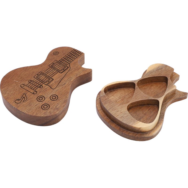 Etui Aus Massivholz Für Gitarrenplektren, Robuste Aufbewahrungsbox, Musikzubehör, Geschenk Für Gitarristen
