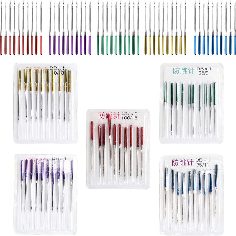 Packung Mit 50 Nähnadeln Aus Einer Legierung, Mit Anti-aussetz-spitze Und Farbigem Nadelöhr, Als Ersatz Für Nähmaschinen