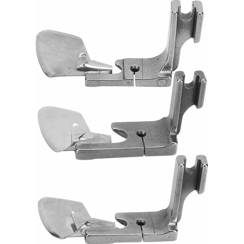 Set Mit 3 Stahl-saumfüßen 1/8", 3/16", 1/4" Für Einnadel-flachbettnähmaschinen
