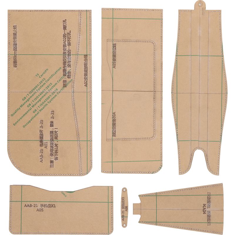 Set Mit 6 Acryl-schablonen Für Diy-handtaschen, Handgefertigte Ledermusterform, Bastelwerkzeuge