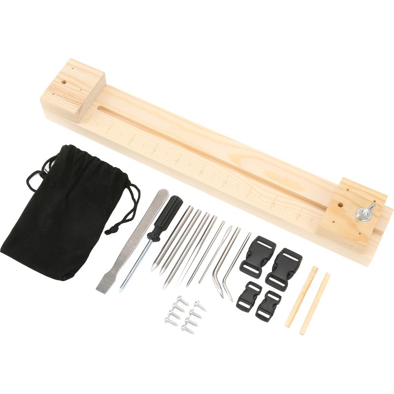 Geflochtener Holzrahmen, Stahlnadel, Paracord-flechtwerkzeug Für Diy-armbänder, Komplettes Set