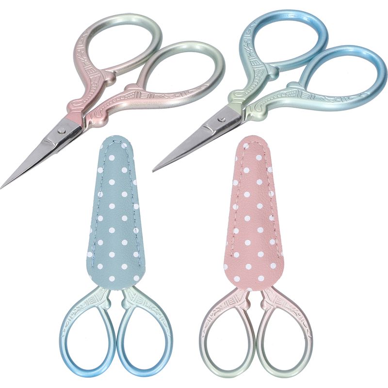 Paar Retro-stickscheren (2 Stück), Stickgarnschneider, Diy-nähwerkzeug Mit Etui