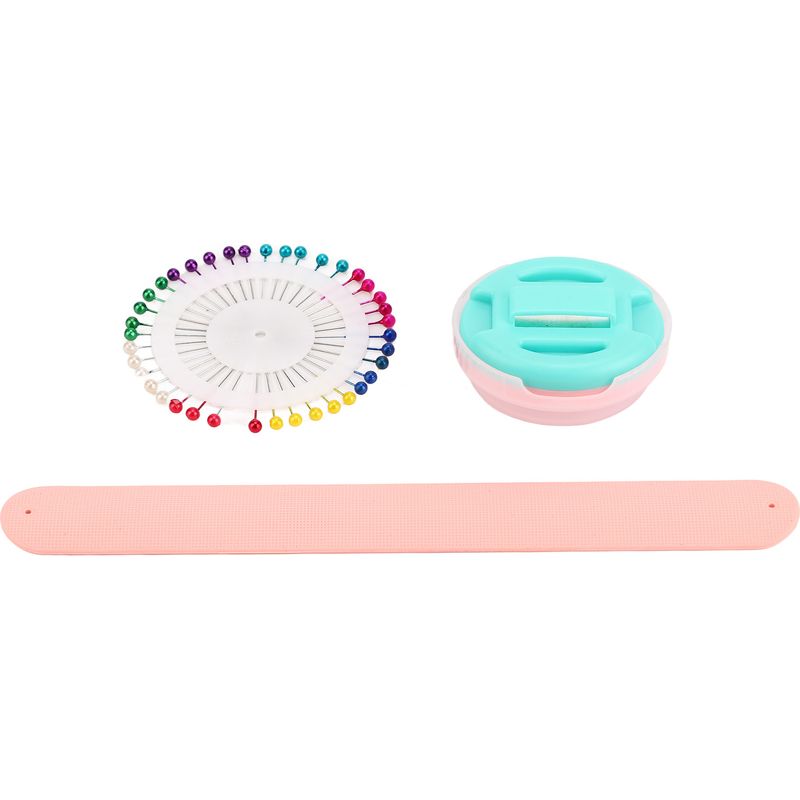 Magnetisches Nadelkissen Zum Selbermachen, Aufbewahrung Für Nähnadeln Ohne Nadelverlust, Tragbarer Nadelhalter Mit Bunten Perlen Zum Nähen, Rosa