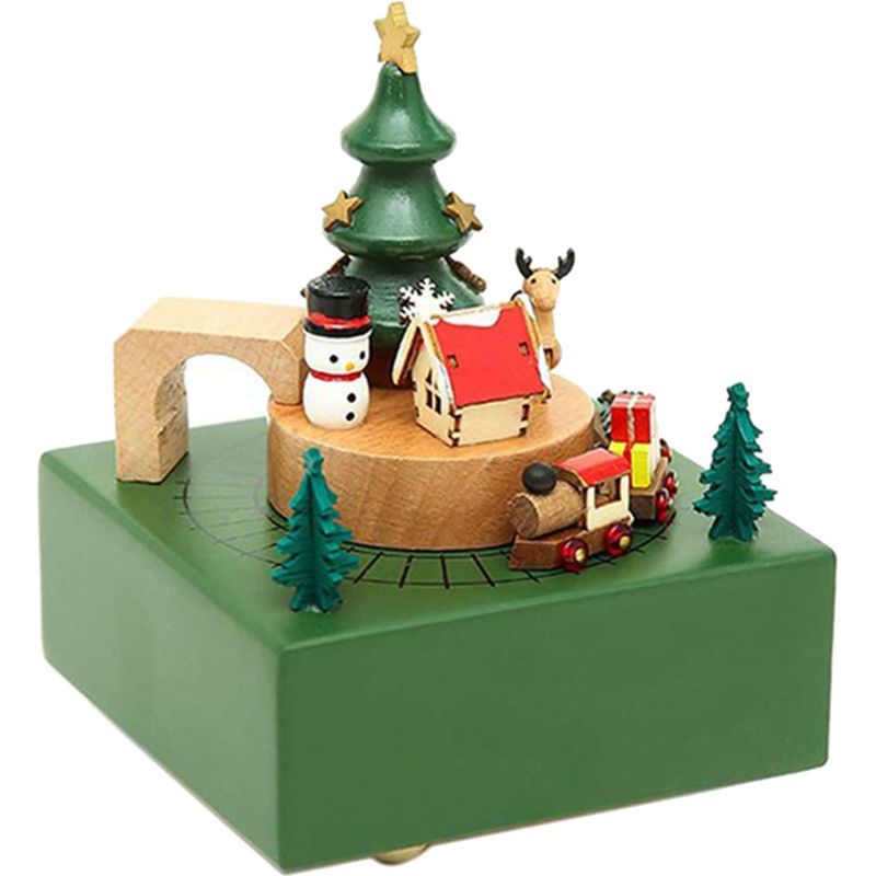 Spieluhr Aus Holz Für Mädchen Und Jungen – Weihnachtszug Mit Realistischer Holzmaserung Und Detailgetreuen Details