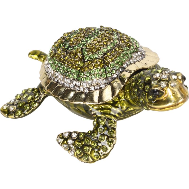 Funkelnde Schmuckschatulle Aus Strass Und Zinklegierung, Handlich, Vielseitig Einsetzbar Für Halsketten, Ringe Oder Als Schminktisch, Grün