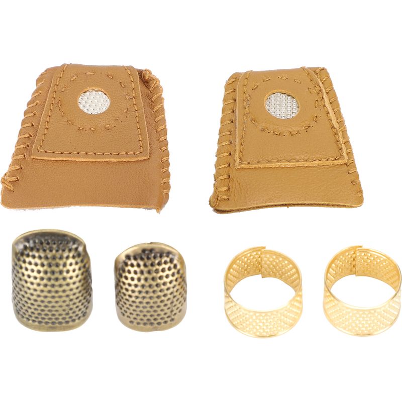 Set Aus 6 Dicken, Offenen Fingerhüten, Fingerschutz Zum Nähen, Sticken Und Für Handarbeiten (026)