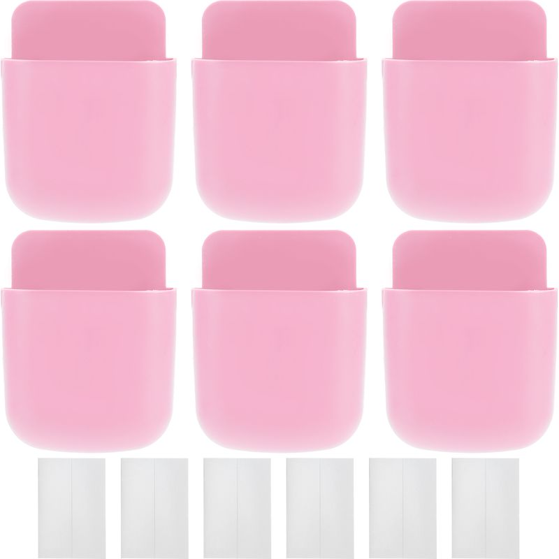 6-teiliges Wand-set Mit Fernbedienungshalter, Handy-aufbewahrungsbox Mit Ständer, Organizer Für Schlafzimmer, Zuhause, Schule, Rosa