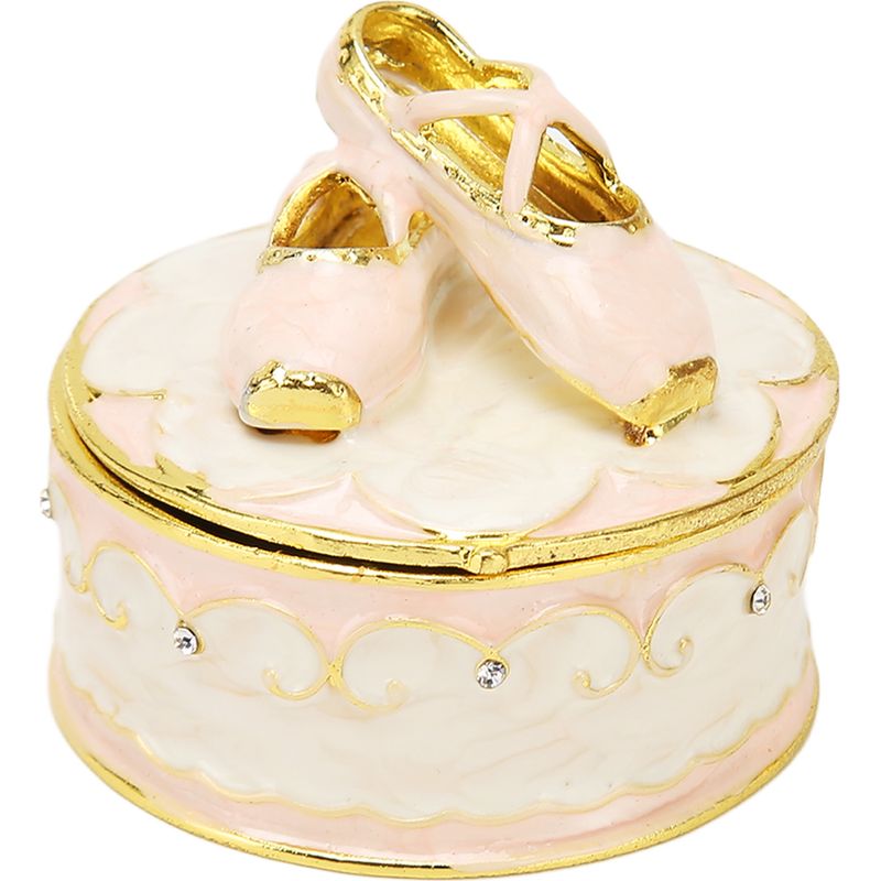 Schmuckkästchen In Form Eines Ballettschuhs, Verziert Mit Strasssteinen, Exquisite Schmuckschatulle Für Ringe Und Accessoires, Kostbares Kompaktetui.