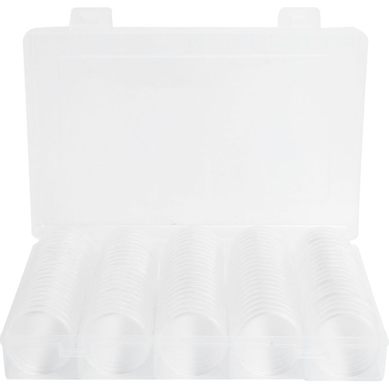 Packung Mit 100 Transparenten Aufbewahrungsboxen Für Münzen, Runde Kapseln Mit 17/20/25/27/30 Mm Durchmesser.