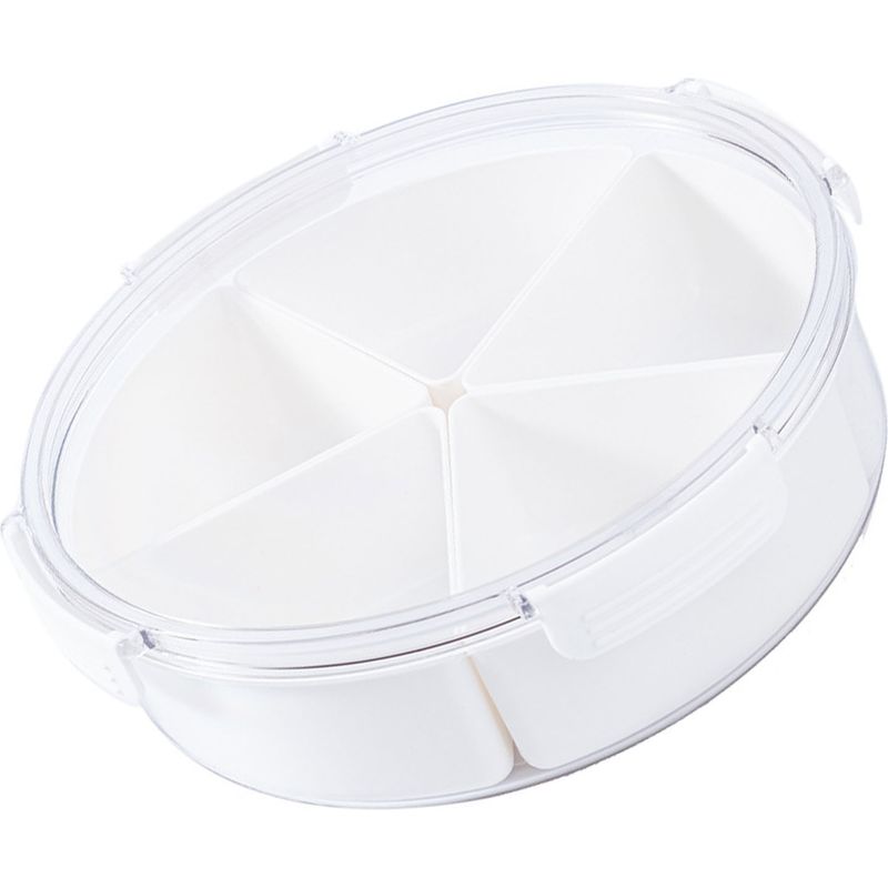 Runde, Transparente, Multifunktionale Lunchbox Mit 4 Fächern Und Luftdichtem Verschluss, Ideal Fürs Büro.