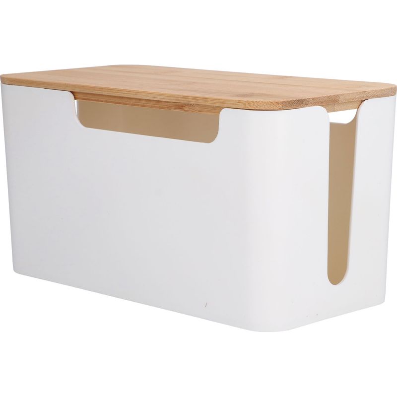 Kabelmanagementbox Mit Holzdeckel Zum Verstecken Von Tv-, Router- Und Computerkabeln – Ideal Für Zuhause Und Büro