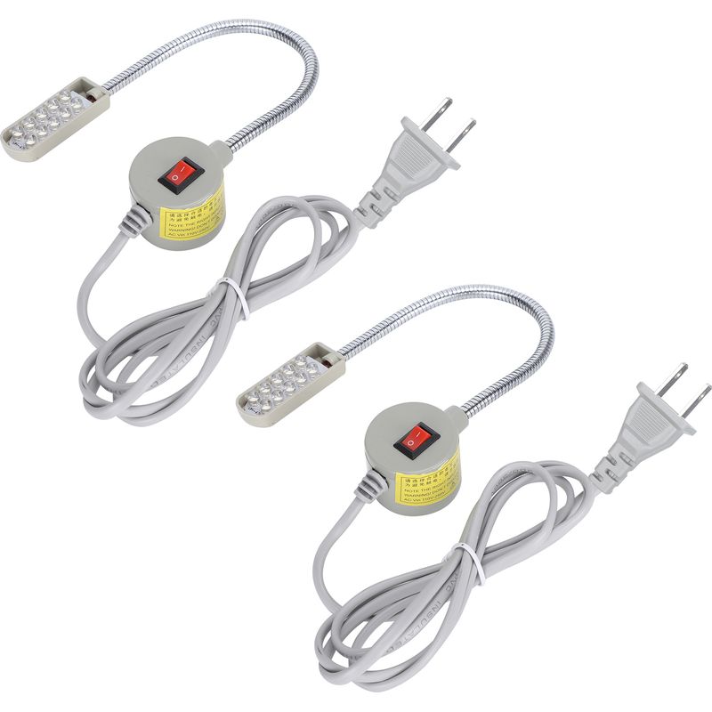 Set Mit 2 Flexiblen Led-nähmaschinenleuchten, Magnetfuß, 110–220 V, Us-flachstecker