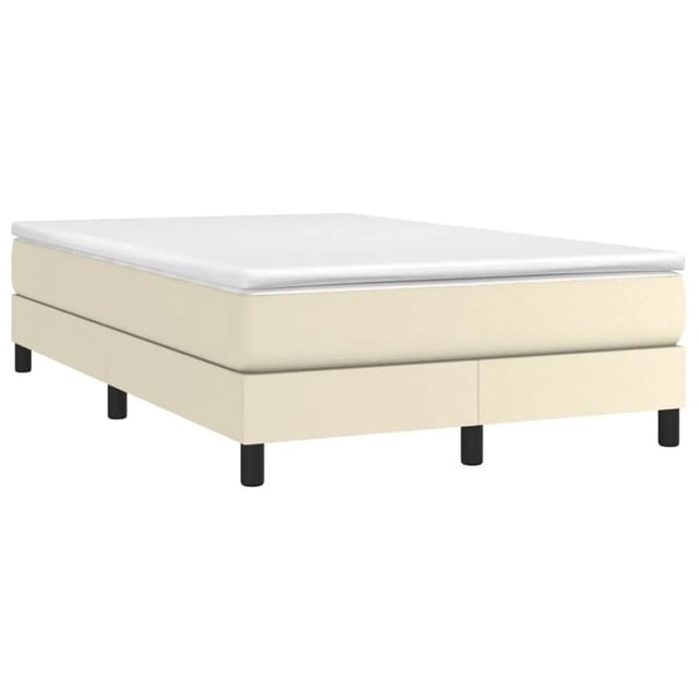 vidaXL Boxspringbettgestell Creme 120x200 cm Kunstleder 3120690