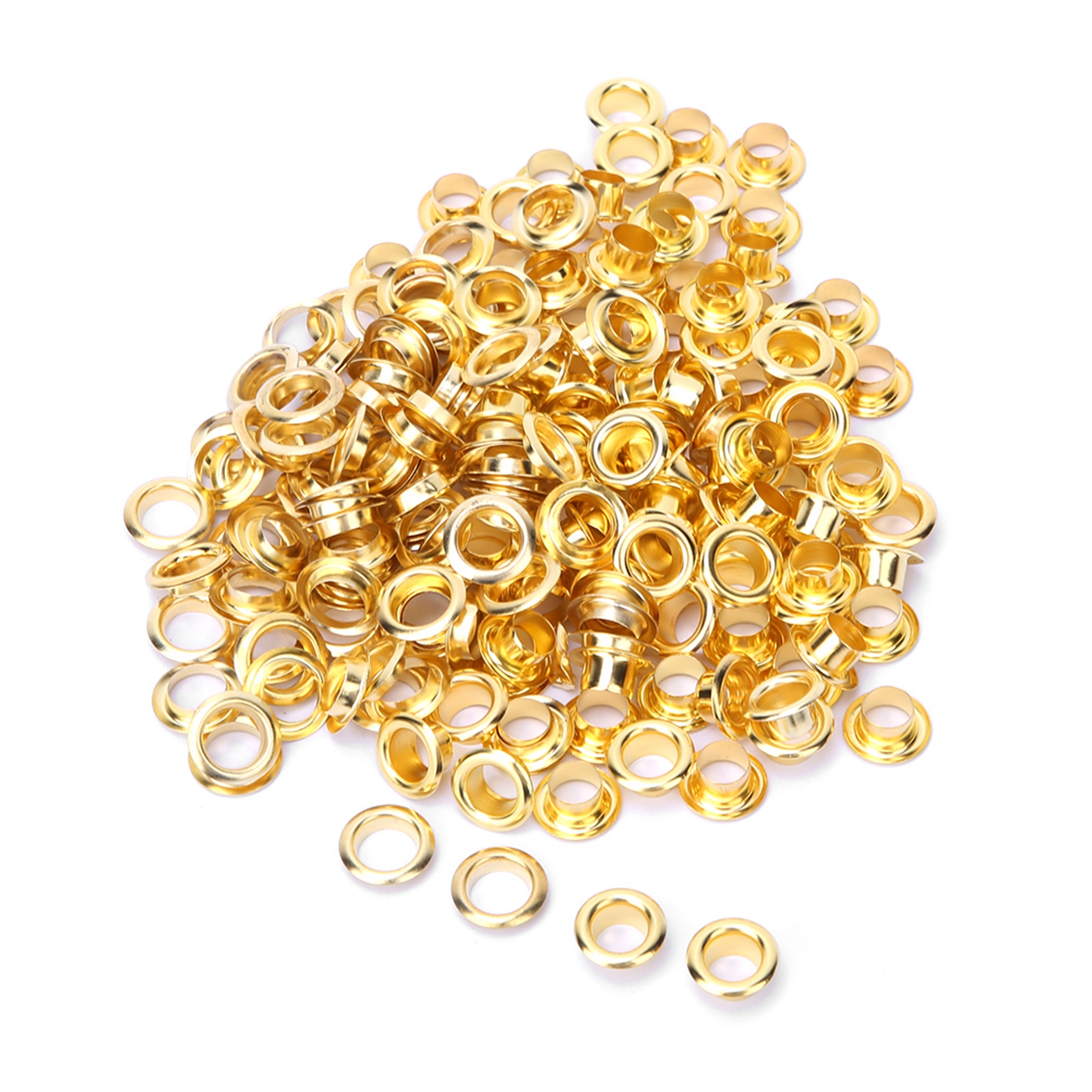 100 Hohlnieten Mit 6 Mm Messingösen – Beidseitig Goldfarben Für Taschen/gürtel/schuhe