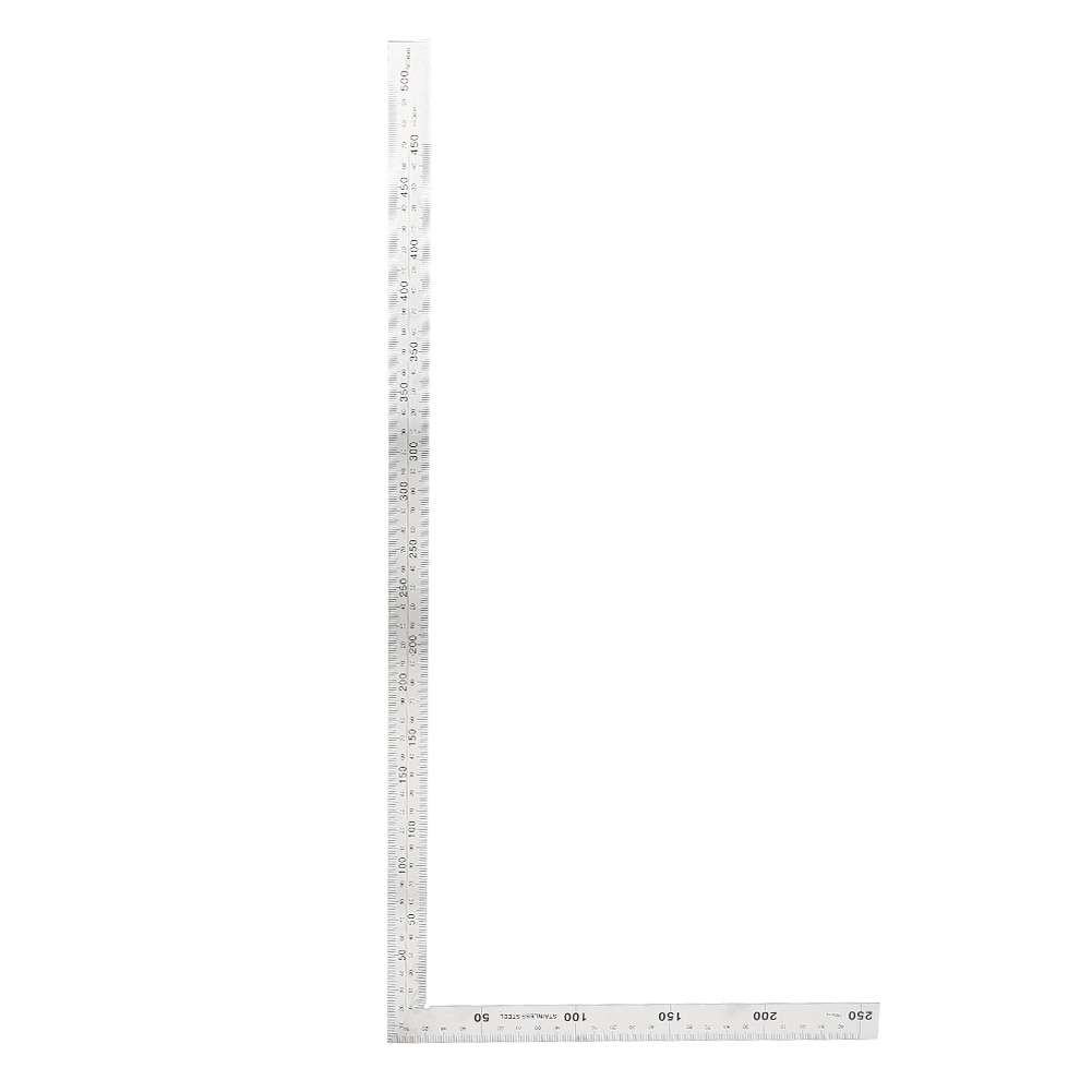 Edelstahl-vierkant 500x250mm – 90° Rechtwinklige Messung