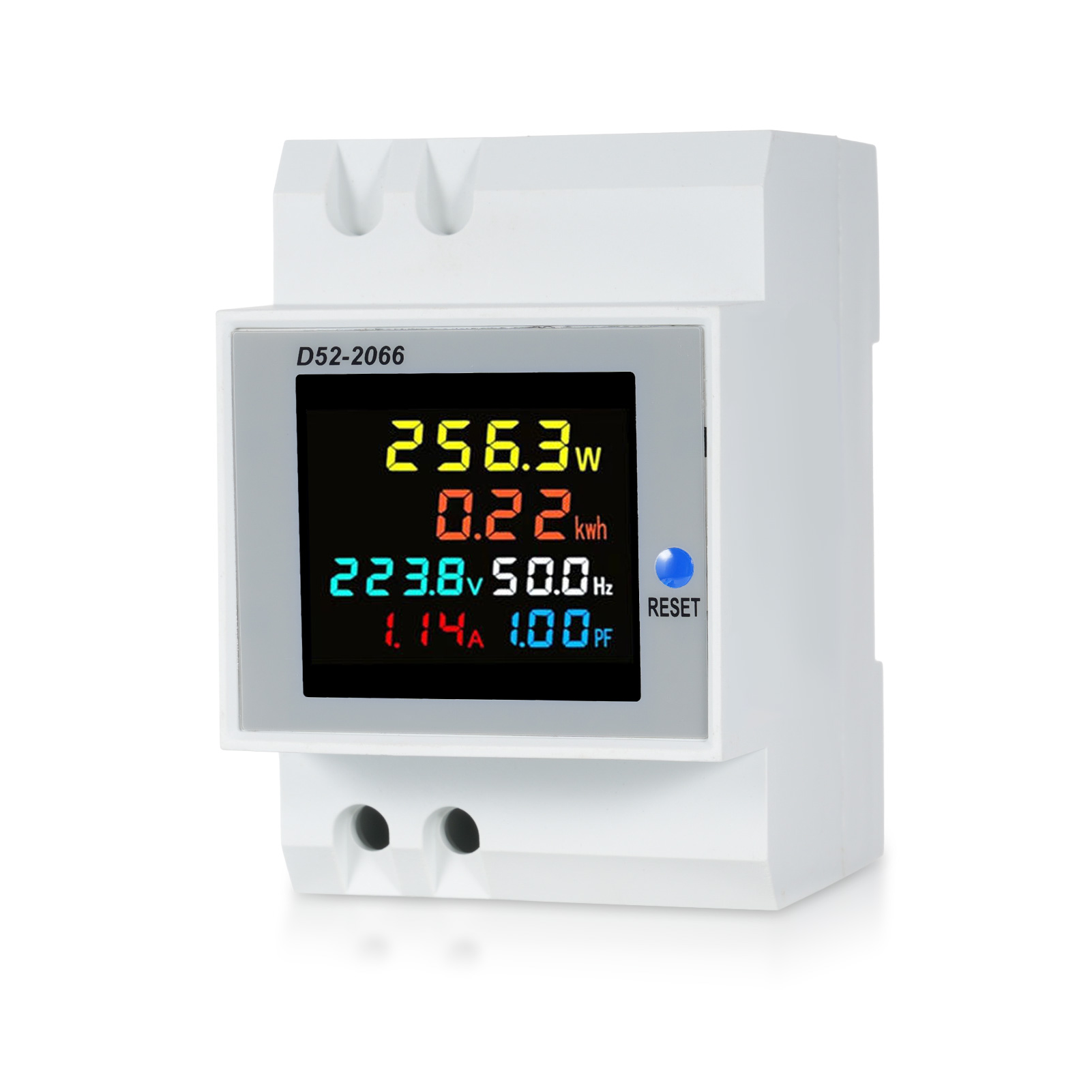 D52-2066 Einphasen-digital-energiemessgerät Tester 6 In 1 Din-schienenmonitor Wechselspannung Strom Leistungsfaktor Aktive Kwh 250 V 450 V 100 A Stromverbrauch.