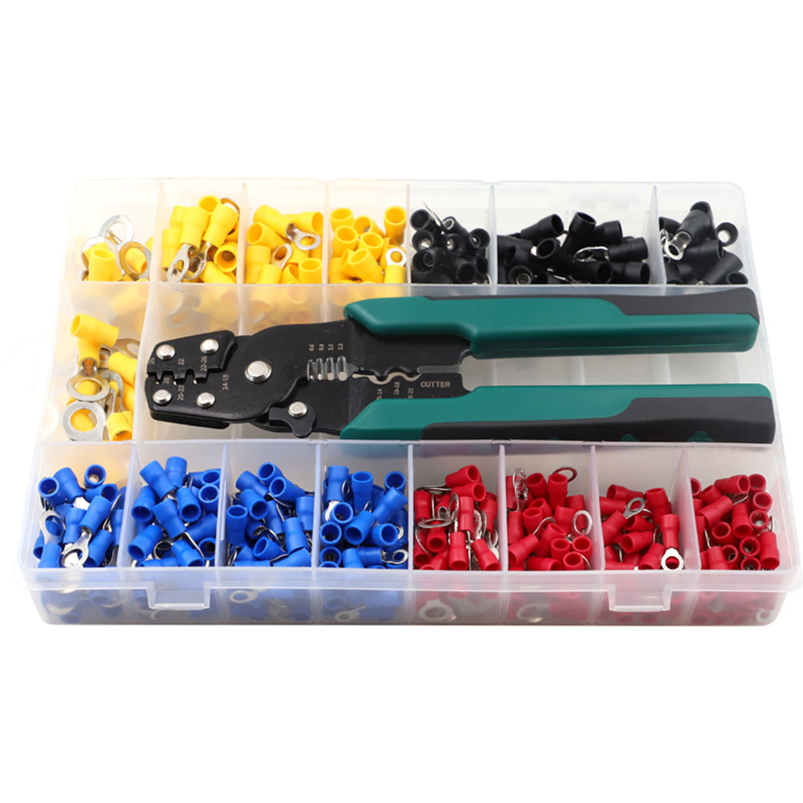 Crimpwerkzeug-set, Crimpzange Mit Backen, Drahtklemmenschneider Und Set Für 0,75 Bis 6 Mm², 520 Teile.