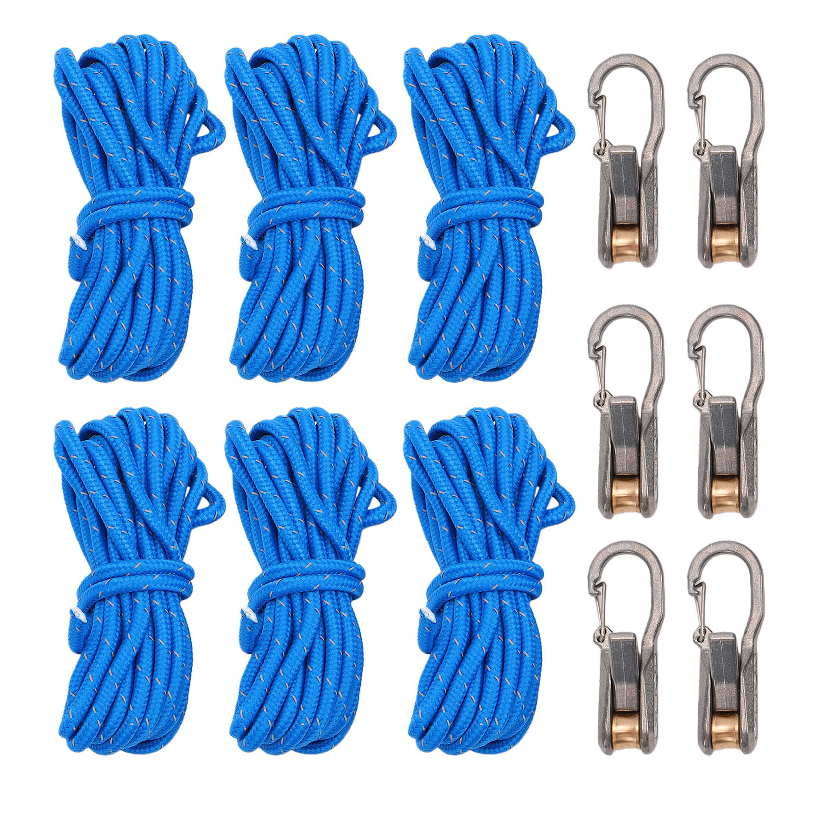 Seilspannwerkzeug, 6 Sets Hochfester Spanngurte Mit Rollenspanner Für Camping, Bootsfahrten Und Den Heimgebrauch.