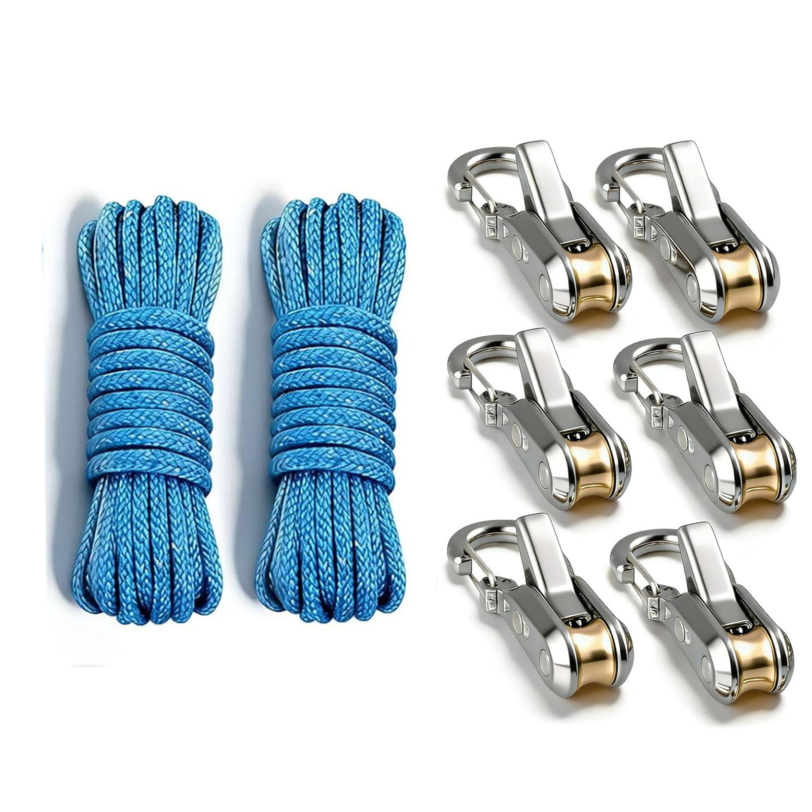 Einziehbares Schlaufenseil, 2 Seile Und 6 Rollenspanner, Markisenbefestigungsset Für Camping, Outdoor-ruderausrüstung.