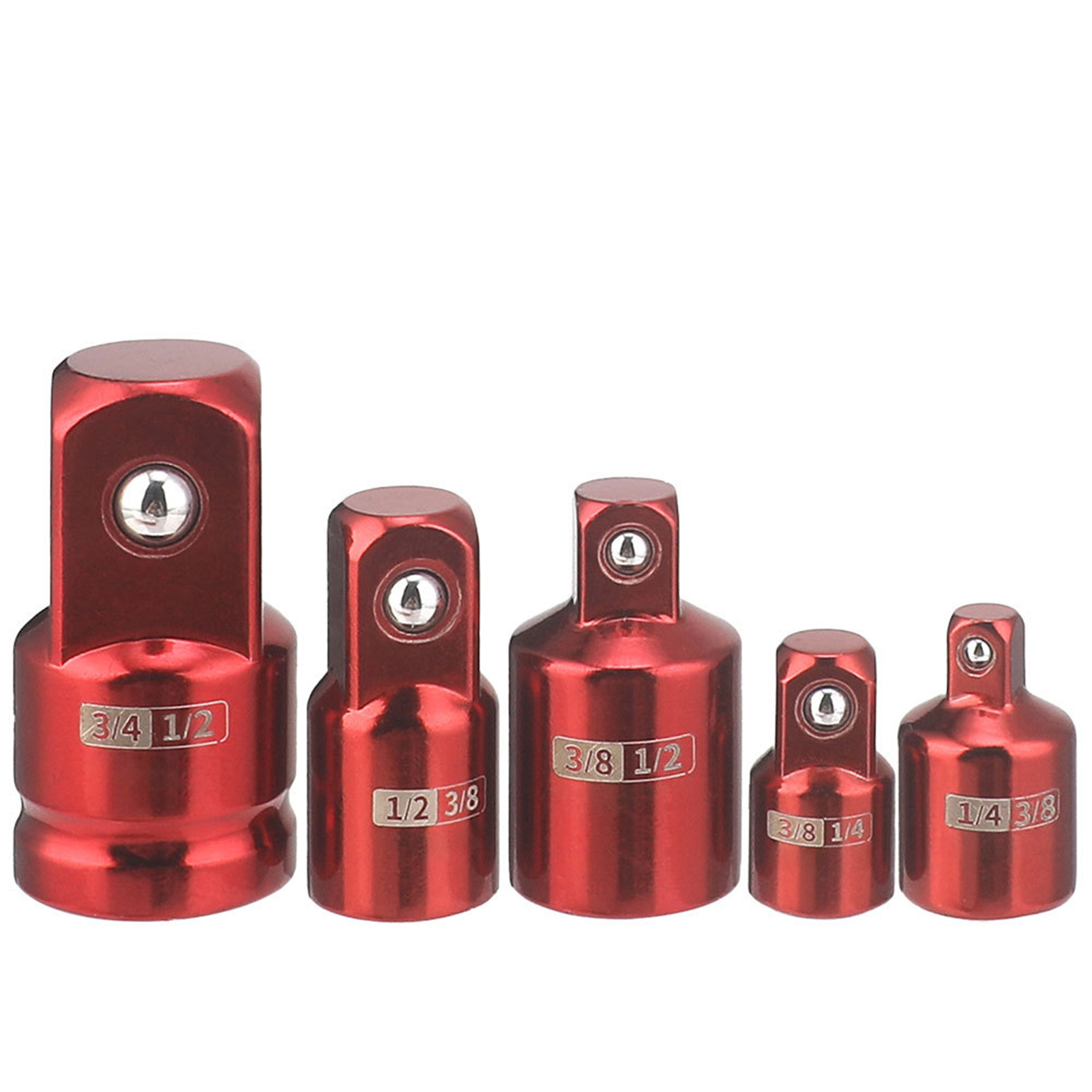 5-teiliges Schlagschrauber-adapterset, Sae 1/4, 3/8, 1/2'' Adapter, Umrüstsatz Für Schraubendreher Und Schraubenschlüssel, Reduzier-verriegelungsset Aus Chrom-vanadium-stahl.
