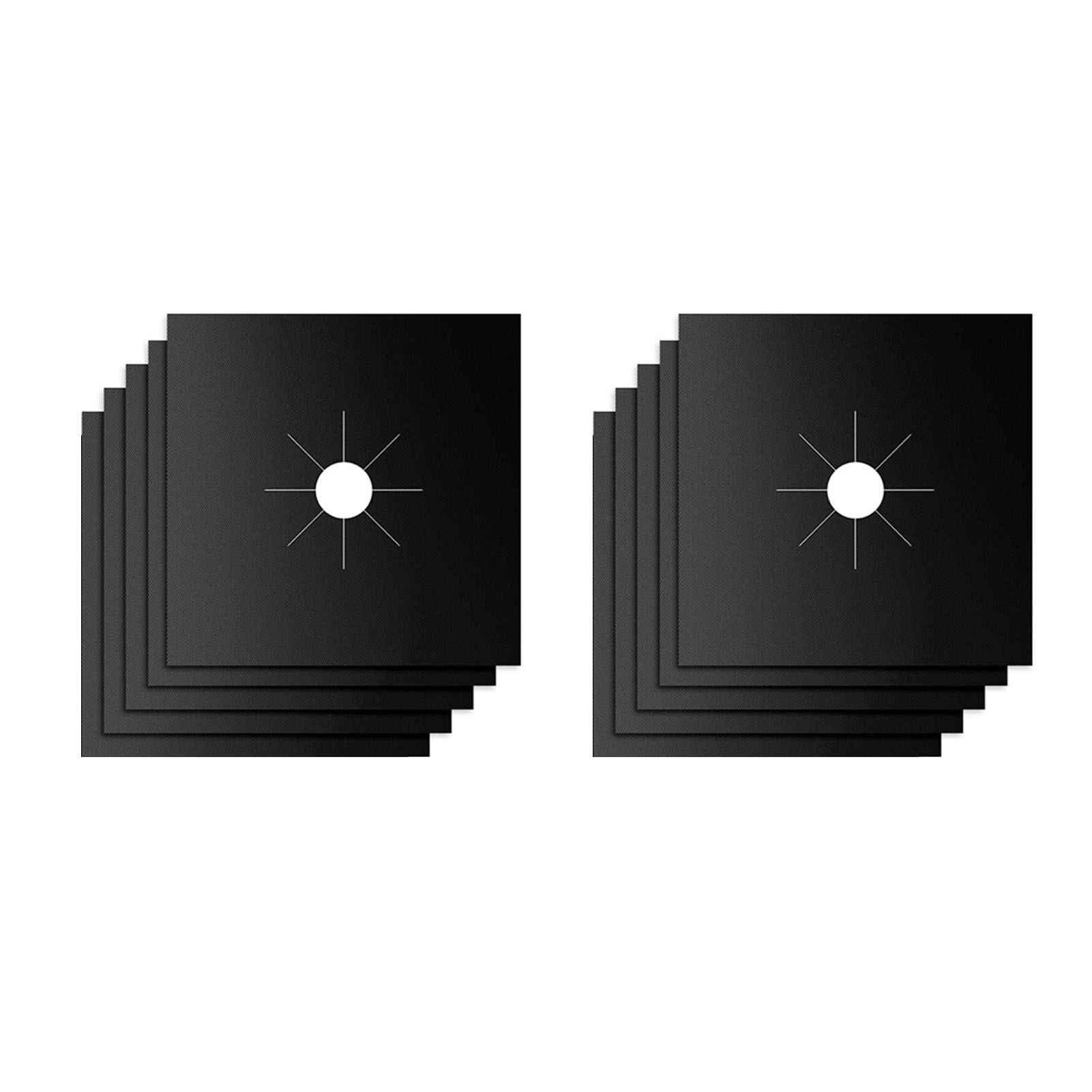 10 Gasherd-schutzkappen, 0,2 Mm Dick, Wasserdicht, Wiederverwendbar, Aus Fiberglas, Hitzebeständig, Schwarz.