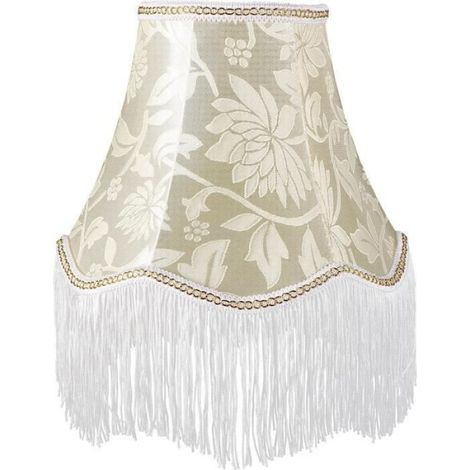 Lampenschirm Im Europäischen Stil, Vintage-lampenschirm Mit Blumenmuster Und Fransen, Gewellter Stoffrand, Glockenlampenschirm Als Ersatz Für Tischlampen