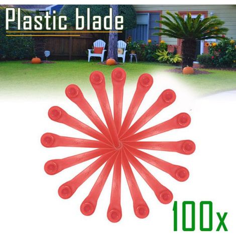 Packung Mit 100 Pa6 Rotorcut Ersatzmessern, Kompatibel Mit Dem Gardena Rasentrimmer, Kunststoffmesser