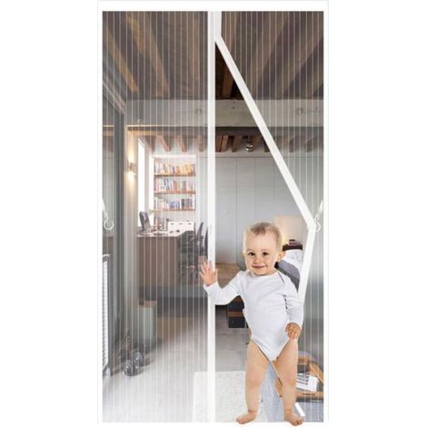 Magnetisches Moskitonetz – 90 X 210 Cm – Automatischer Verschluss – Insektensicher – Atmungsaktiv – Bohrfreie Montage