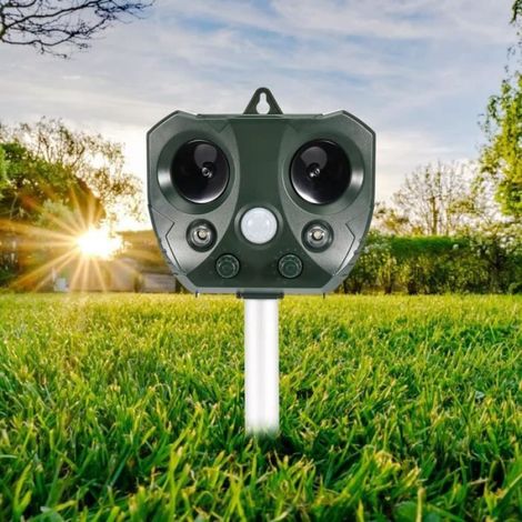 Katzenabwehrgerät Für Den Außenbereich, Thanmoer Solar-ultraschallgerät, Hundeabwehrgerät, Solarbetrieben, Usb-ladefunktion, Hält Hunde Fern