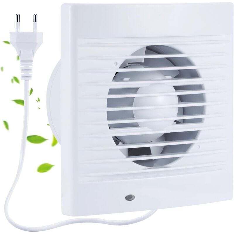 – 100-mm-badezimmerlüfter – Einzeldurchfluss 120 M³/h – Rückschlagventil – 1 M Langer Europäischer Stecker – Für Räume Bis 9 M² – Geräuschpegel 32 Db