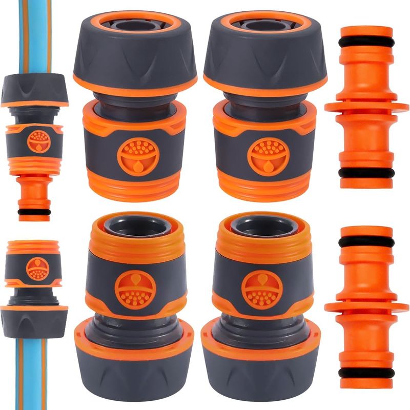 4-teiliges Schlauchverbinder-set, 19 Mm (3/4") Schlauchanschluss, Schnellschlauchverlängerung, Mit Zubehör, Für Schlauchverbindungen, Geeignet Für Garten- Und Autowäsche A -