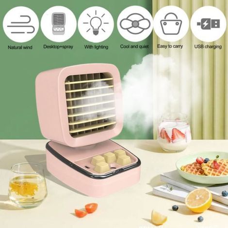 Luftkühler – Mini-tragbare Klimaanlage Ohne Abluft – Rosa