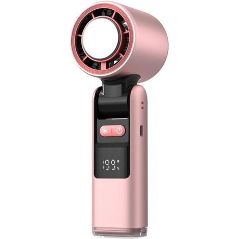 Tragbarer Ventilator Mit 100 Einstellbaren Geschwindigkeitsstufen, Usb-c-aufladbar, Mit Kühlpad – Pink
