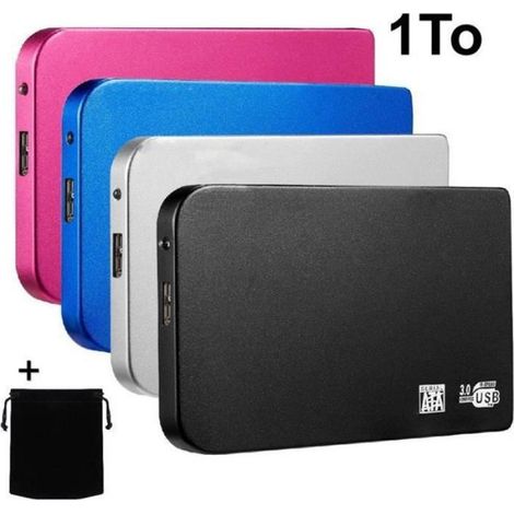 Externe 2,5-zoll-usb-3.0-festplatte, Tragbarer Mobiler Speicher, 1 Tb, Rot, 1271 Cm, Mit Aufbewahrungstasche Aus Stoff