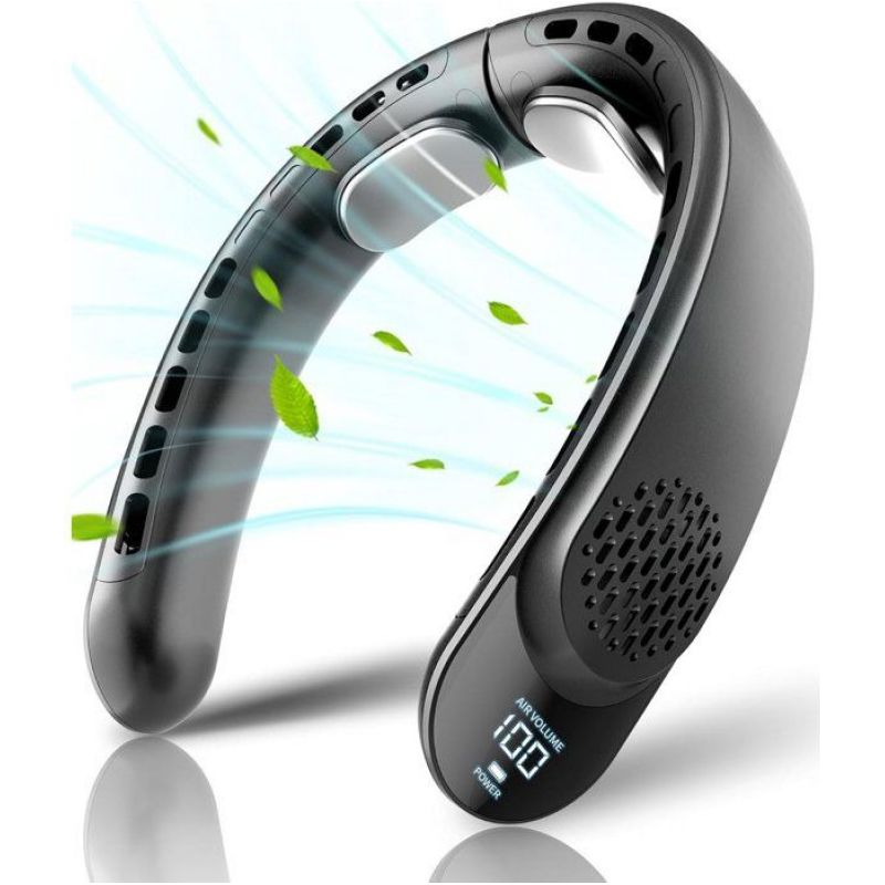 1 Nackenventilator, Ohne Rotorblätter, 4 Geschwindigkeitsstufen, 4000 Mah Akku, Led-anzeige, Für Sport, Kochen Und Gartenarbeit