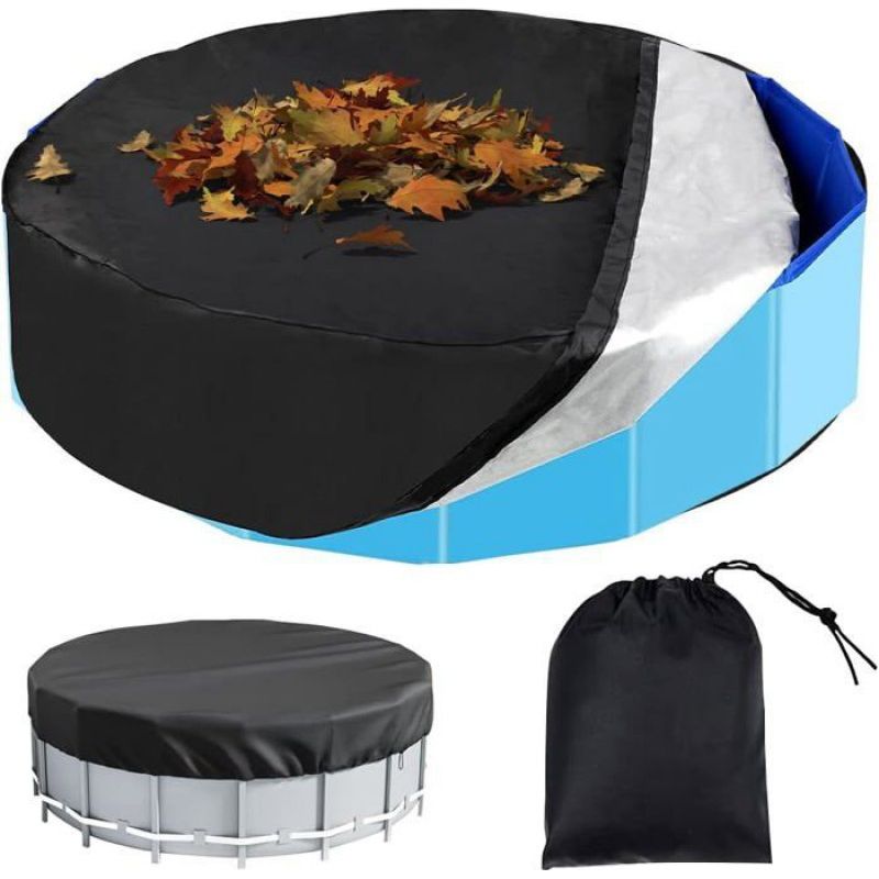 1 Runde Poolabdeckung 122 X 30 Cm, Wasserdichtes Oxford-gewebe Mit Kordelzug, Für Hunde Und Den Außenbereich
