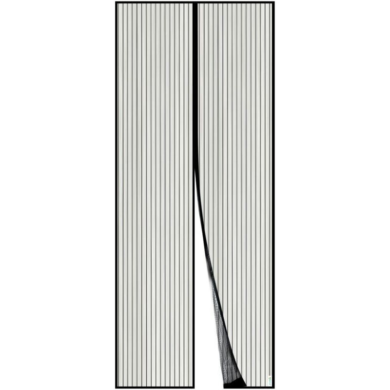 Magnetisches Moskitonetz Für Türen, Netzvorhang, Automatischer Schließmechanismus, Hält Frische Luft Im Inneren (120 X 220 Cm, Schwarz)