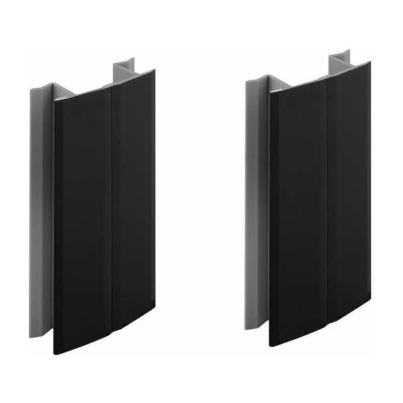 2 X 120 Mm Mattschwarze Mehrwinkel-fußleistenverbinder, Eckverbinder Für Küchenmöbel, Möbelbeinprofil, Pvc-kunststoffoberfläche